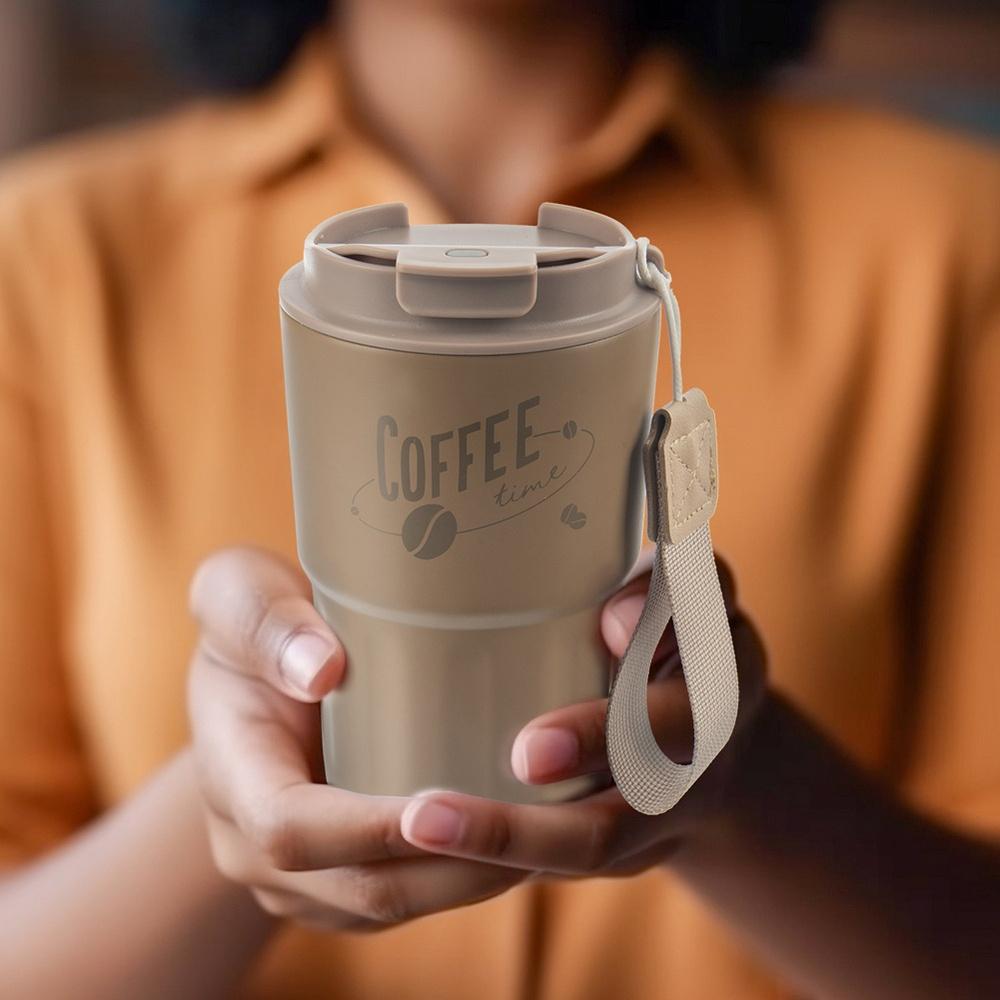 Kubek Termiczny Stalowy Szczelny na Napoje Ciepłe Zimne Samochodowy 420 ml