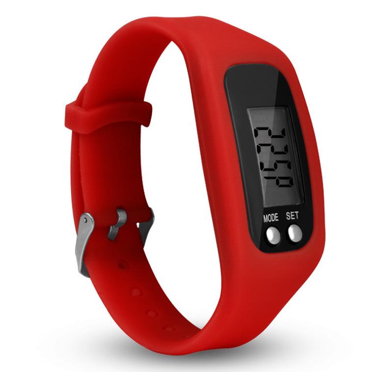 

Korean Fashion Silicone Smart Bracelet with 3D LED Pedometer красный