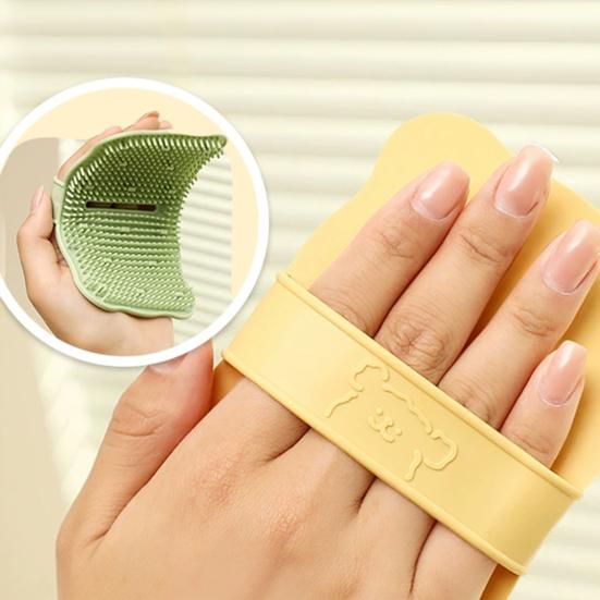 Cleaning Brush Food Grade Silicone Soft Bristles Multi-purpose Fruit Scrubber with Scraper Hanging Hole Easy Cleaning Kitchen Tool
