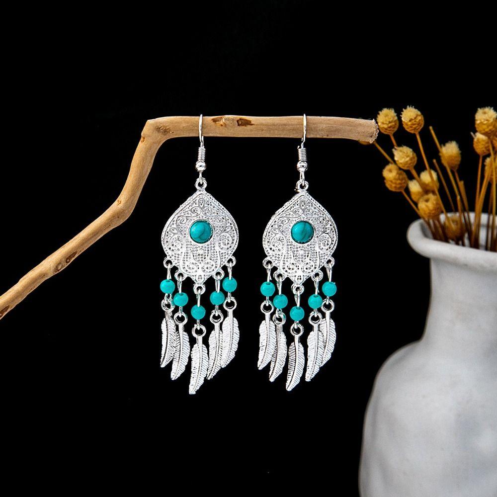 Silver Long Tassel Earrings Bohemia Bohemia Drop Earring Classic Ethnic Style Dangle Earring Women