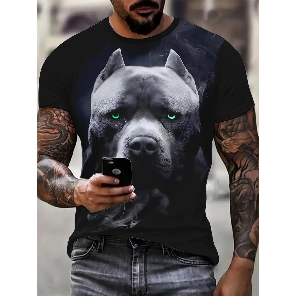 Animal T-Shirt For Men Summer Casual Short Sleeve Cartoon Print Funny Men's T-Shirts Fashion Male Pullover Oversized Clothing