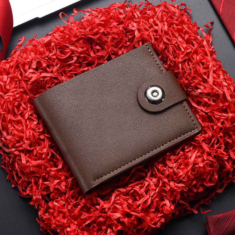 Men's Wallet Hasp Short Wallets for Men Made of Natural Leather PU Wallet Card Holder Perfect for You Magnetic Purses Small