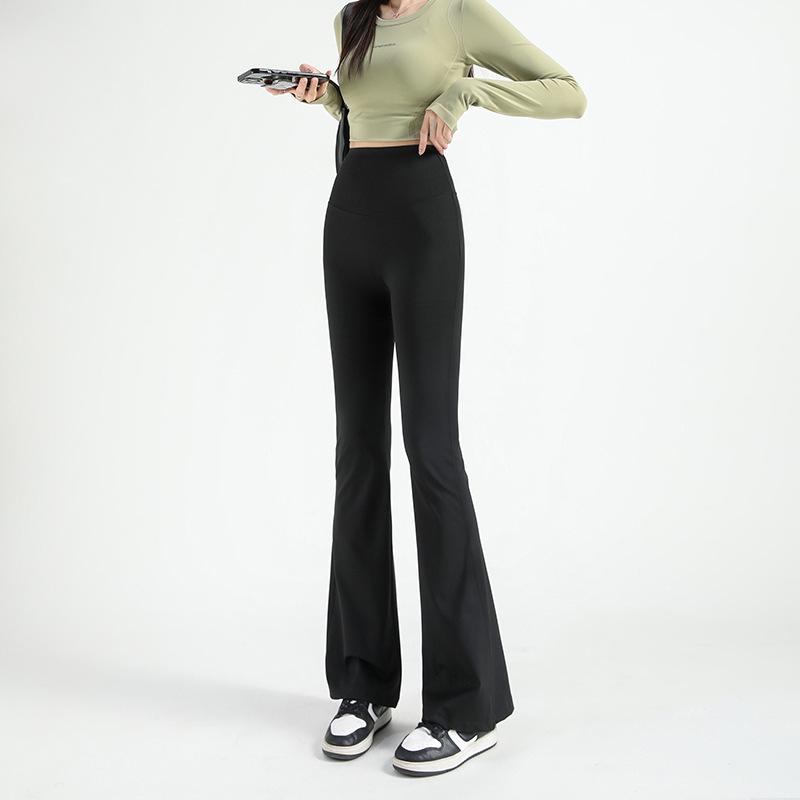 

High Waist Tummy Control Women s Shark Fin Bell Bottom Pants - Spring/Summer Thin Style, Elastic Fitness Micro Bell Bottom. XL