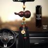 Peach Wood Gourd Car Pendant - Rearview Mirror Hanging Ornament for Safe Travel.