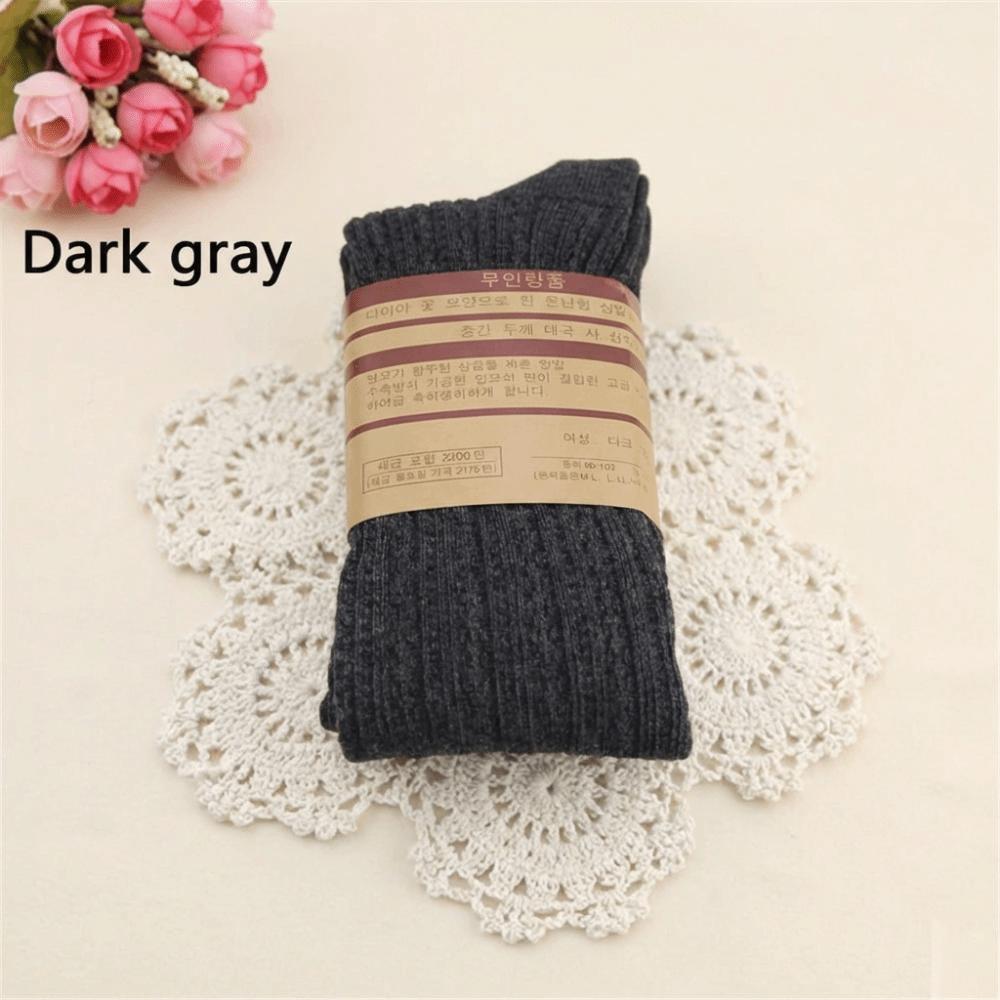 Soft Ribbed Warm Leggings Skinny Wool Pants Pantyhose Knitted Socks