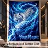 Lion Tiger (19) Theme Custom Tapestry Personalized Custom Name Text Wall Hanging Tapestry Home Decor Background Cloth