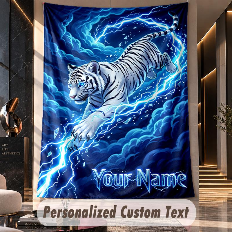 Lion Tiger (19) Theme Custom Tapestry Personalized Custom Name Text Wall Hanging Tapestry Home Decor Background Cloth