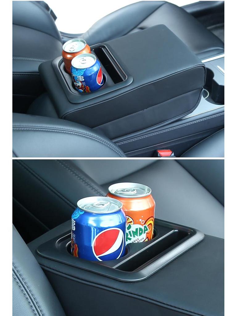 Tesla Model 3/Y Armrest Pad with Cup Holder Function - Protective Cover