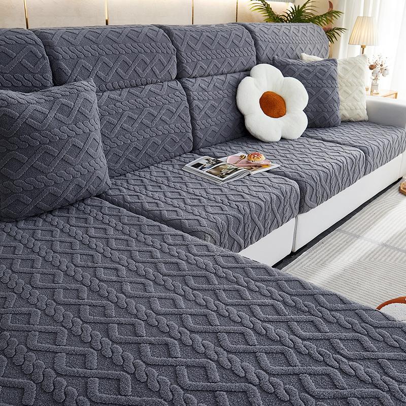 

Winter Thick Plush Sofa Cover All Inclusive Anti Slip Detachable Washable Sofa Cover High Elasticity Furniture Protective Cover 45x45cm Pillowcase
