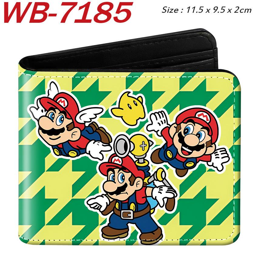 Super Mario Cartoon Full-Color Print Bi-Fold Wallet Anime Student Unisex Short Purse