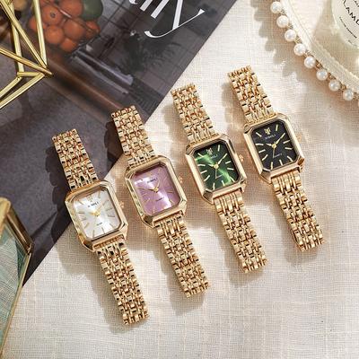 Elegant Square Women's Watch Fashionable Quartz Wristwatch with Steel Band Minimalist Design, Perfect for Everyday Wear