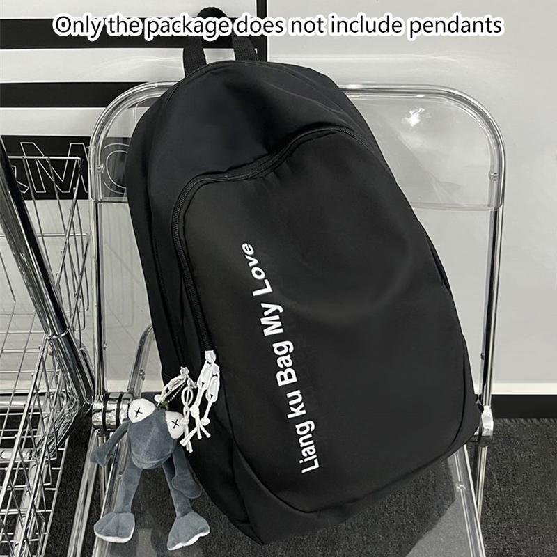 Women S  Backpack Large Capacity Waterproof Student Bag Couple Travel Bag чёрный