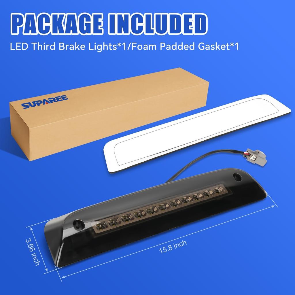 SUPAREE Third Brake Light Fit For 2014-2018 GMC Sierra/C-Hevy Silverado 1500 2500HD 3500HD LED 3Rd Brake Light Accessories Red LED Strobe Rear 3Rd