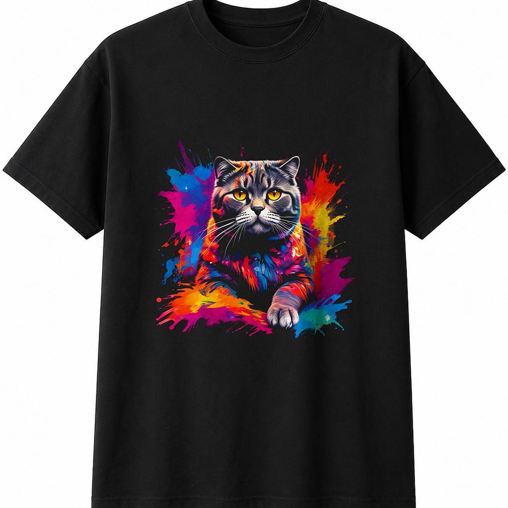 Scottish Fold Cat Lover Mens Womens T-Shirt Unisex Novelty Gift Tee Funny