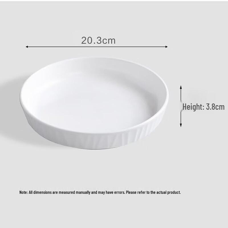 8palcové hluboké bílé keramické talíře s proužky, sada 2 kusů