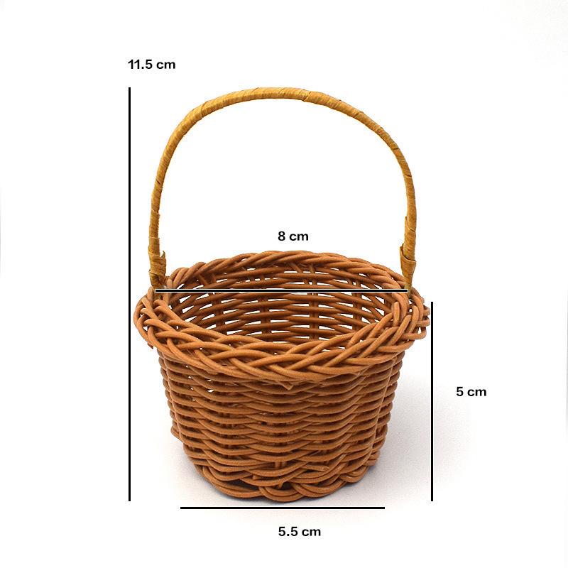 Handmade Mini Imitation Rattan Wall Basket for Flowers and Decor