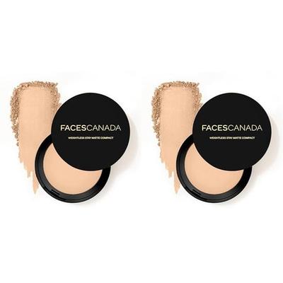 FACESCANADA Faces Canada Weightless Stay Matte Finish Compact Powder - Beige,9 G|Non Oily Matte Look|Evens Out Complexion