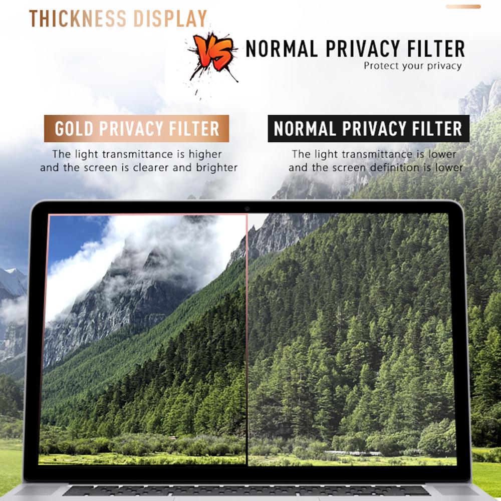 Golden Privacy Screen Filter Reversible High-transmittance 30 Degrees Invisible Anti-UV Anti-glare Film