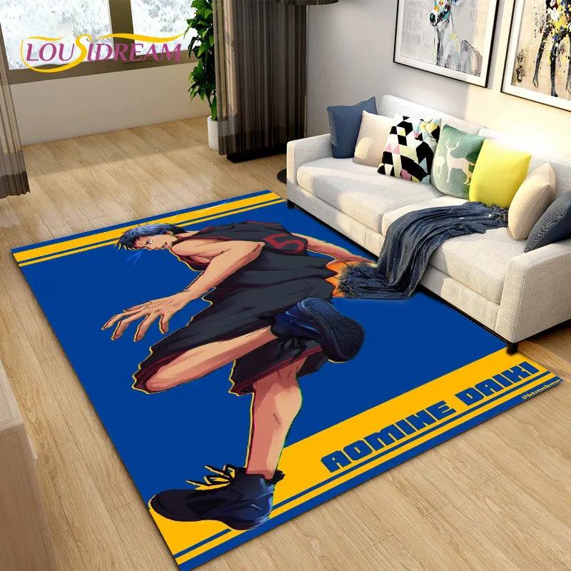 Kuroko's Basketball Anime Cartoon Area Rug,Carpet Rug for Living Room Bedroom Sofa Doormat Decoration, Kids Non-slip Floor Mat