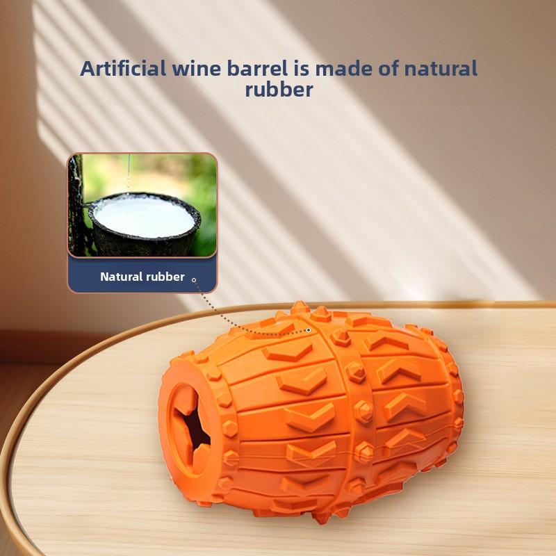 Leaky Food Storage Wine Barrel Toy, Teething and Biting Dog Toy, Unbreakable Interactive and Educational Rubber Pet Toy