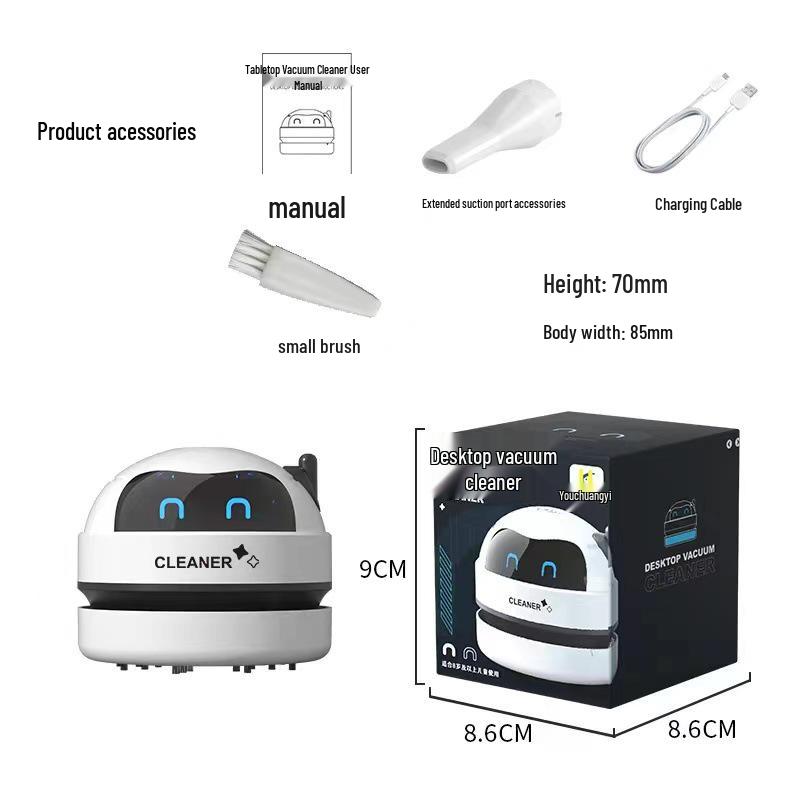 Portable USB-Charged Cartoon Mini Desktop Vacuum Cleaner