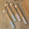 2 Pairs Chinese Chopsticks Japanese Korean Sushi Solid Wood Chopsticks Wedding Gift Chop Sticks Hashi Two Pairs Chopsticks Set