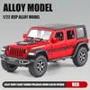 1/22 Scale Jeeps Wrangler Pickup Off-road Vehicle Alloy Model Car Simulation Sound and Light Diecast Metal Toy Collection Gift for Boy