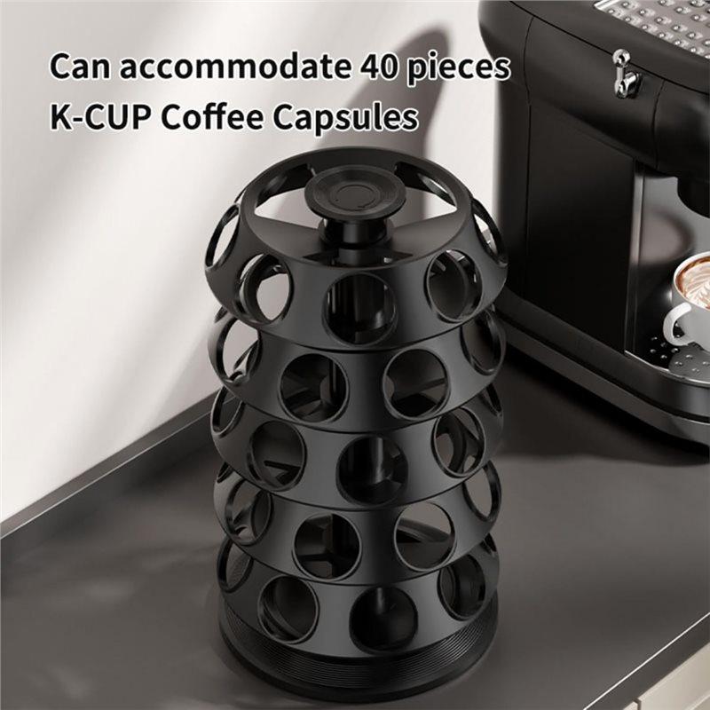 A25F-Kaffeekapselhalter für Keurig-K-Tassenhalter-40-Kapsel-Organizer mit 360°-Drehteller, platzsparende K-Tassen-Aufbewahrung