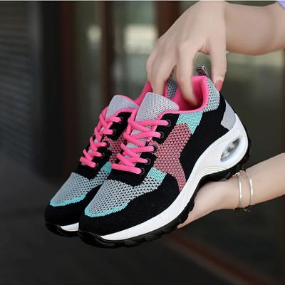 Die neuen modischen Keilschuhe für Damen Lässige, bequeme, atmungsaktive Plateau-Sportschuhe Damen Outdoor-Lauf-Sneaker