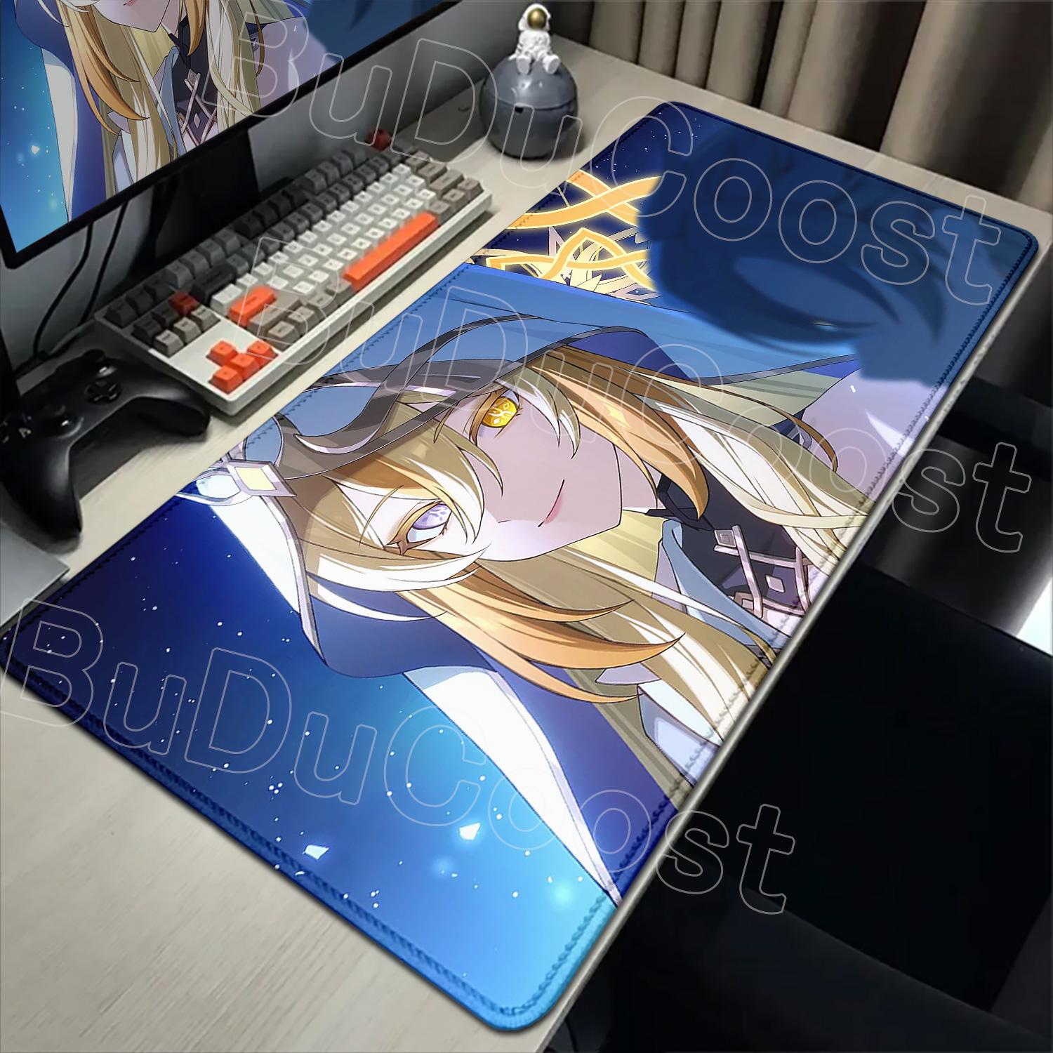 

New Pretty Large Game Nod-Krai Durin Mousepads Columbia Mousepad Genshin Impact 900x400mm PC Computer Gaming Lock Edge Mouse Pad 600x300x2mm