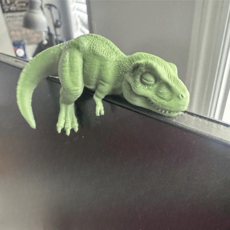 1-Piece Sleeping Dragon-Shaped Monitor Ornament, Stylish and Cute Dinosaur Desktop Decoration Suitable for Computer Screens, Animal-The