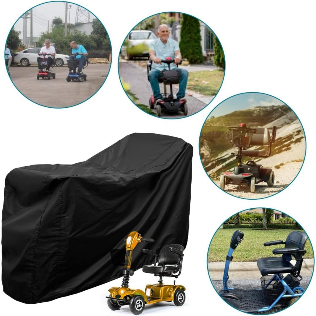 Robuster Mobilitätsroller-Abdeckung mit Aufbewahrungstasche, Wasserdichte Anti-UV-Rollstuhl-Aufbewahrungsabdeckung aus Oxford, 140 * 66 * 91 cm