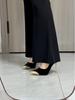 Light Luxury Black Suede High Heels Women's Thin Heels 2025 New Autumn and Winter Banquet Temperament Imperial Sister Shallow Mouth Pointed Single Sho