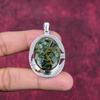 Copper Seraphinite Pendant, 925 Solid Sterling Silver Gemstone Jewelry, Handmade Pendant, For Thanksgiving