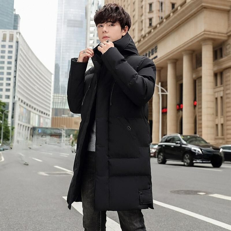 M-8XL Übergröße Mittellange Wattierte Jacke Herren Winter Locker Kapuzenwattierte Jacke Warmer Mantel Dick Wattierte Jacke