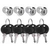 4 Set Cam Lock Zinc Alloy File Cabinet Mailbox Drawer Slidding Door Safety Locks with Keys(103‑20 )