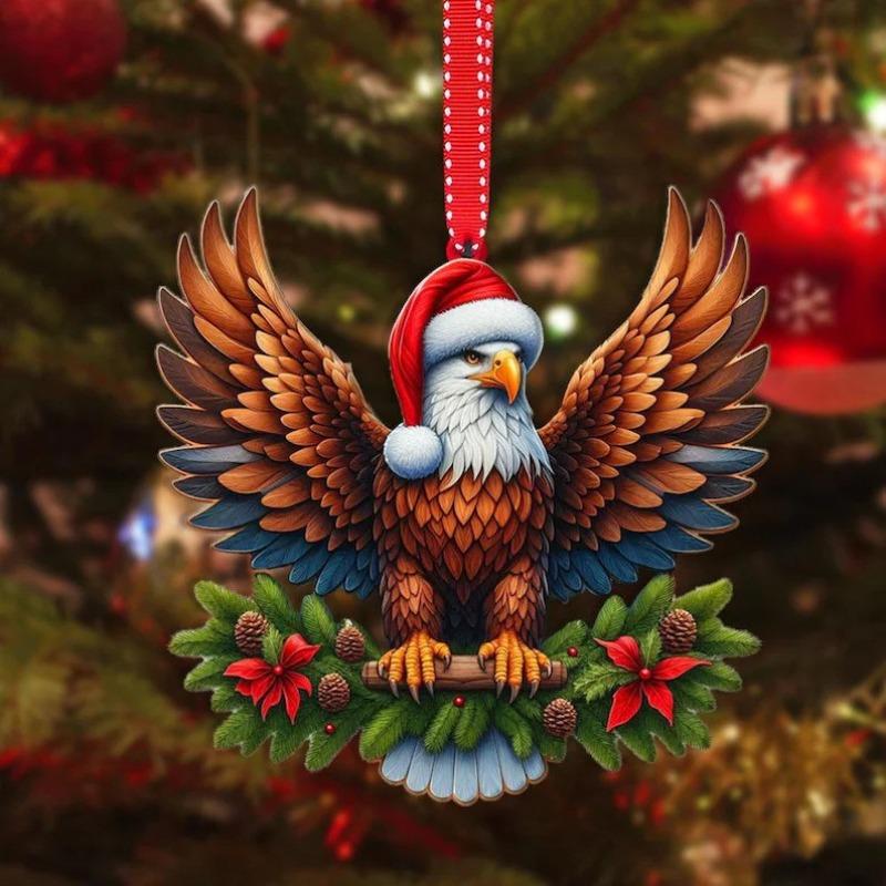 New Acrylic Flat Animal World Christmas Festival Party Pendant for Christmas Tree Decoration Pendant