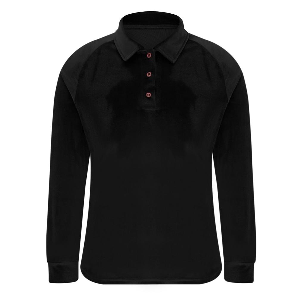 Women's Asymmetrical Long Sleeved Collar Shirt Top