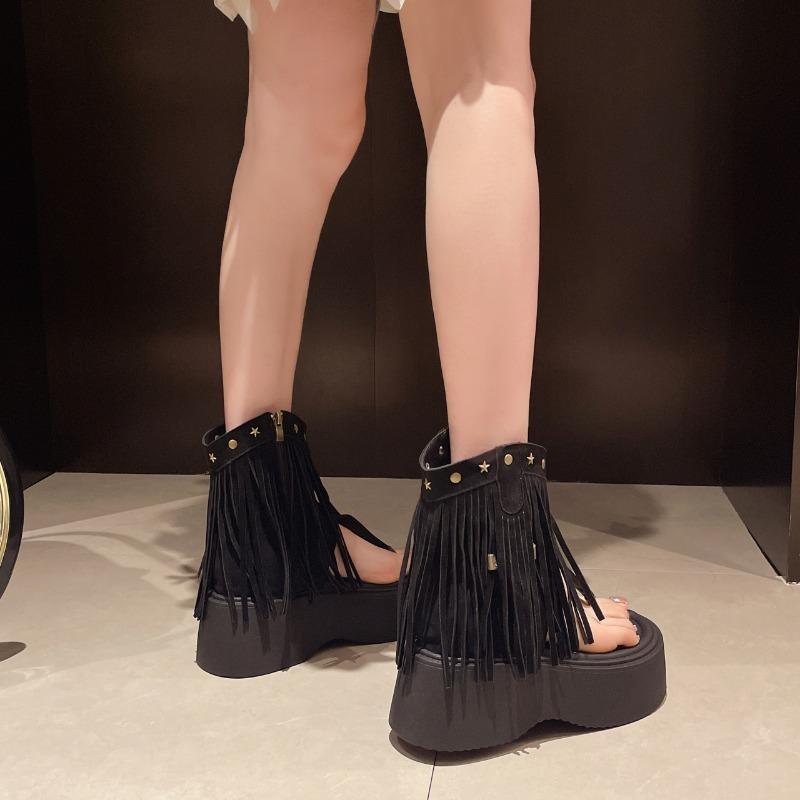 Мода 7см Новые Летние Женские Сандалии на Платформе с Плоской Подошвой — фото 5