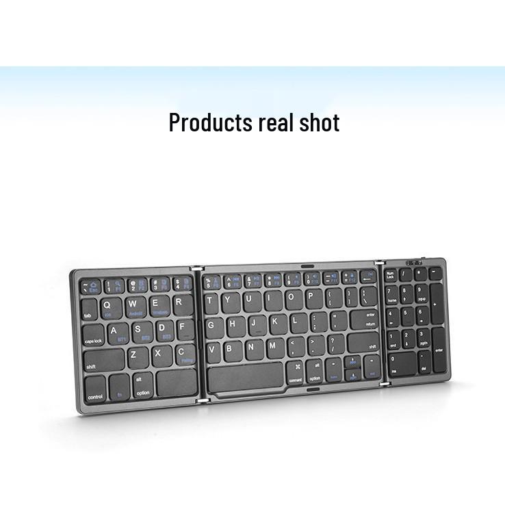 Tragbare dreifach faltbare Bluetooth-Tastatur für Mobiltelefon, Tablet & Laptop