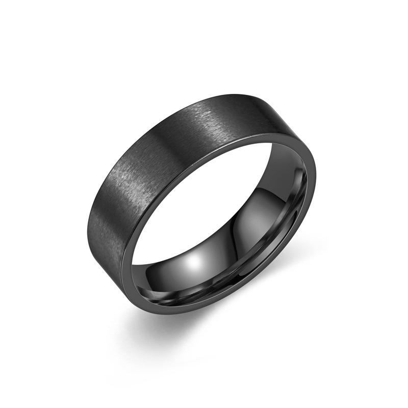6MM Matte Simple Stainless Steel Rings Frosting Gold Black Color Titanium Steel Ring Women Men Wedding Band Jewelry For Gift