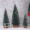 1Pcs Miniature Christmas Tree Artificial Sisal Snow Landscape Architecture Small Tabletop Decor for Holiday Crafts