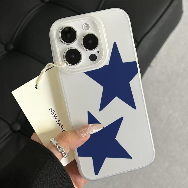 Mexico Popular Deep Blue Stars Phone Case For IPhone 16 15 14 13 12 11 Promax Xr Xs Max 7 8 Plus High End Shockproof Matte Cover