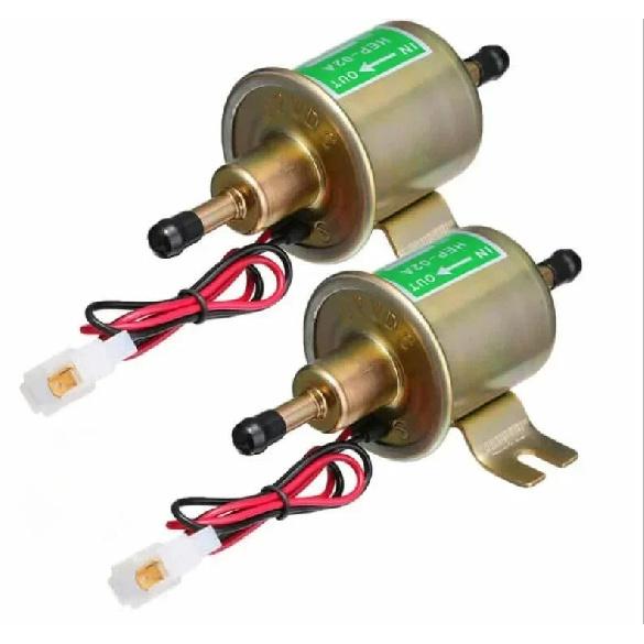 E8012S FD0002 P60430 EP12S Durable 12V Electric Inline Low Pressure Fuel Pump Kit with 2M Fuel Line Fuel Filters Hose Clamp Gold