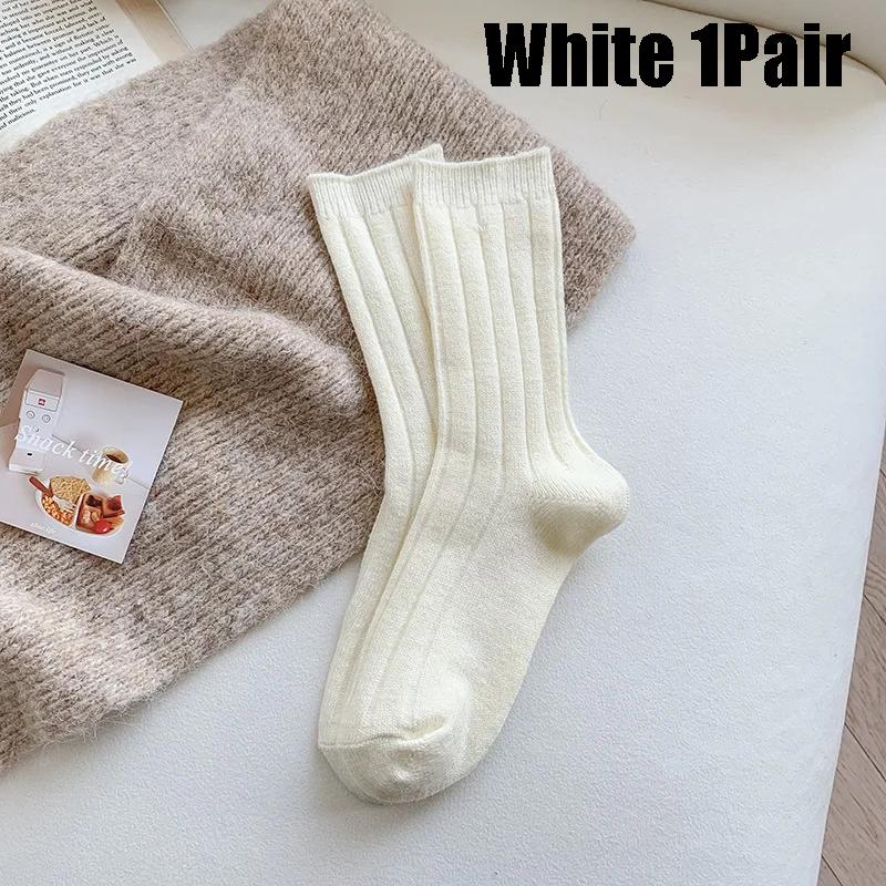 

Новые зимние носки, женские кашемировые шерстяные утепленные женские носки, японские модные однотонные термодлинные носки в стиле Харадзюку