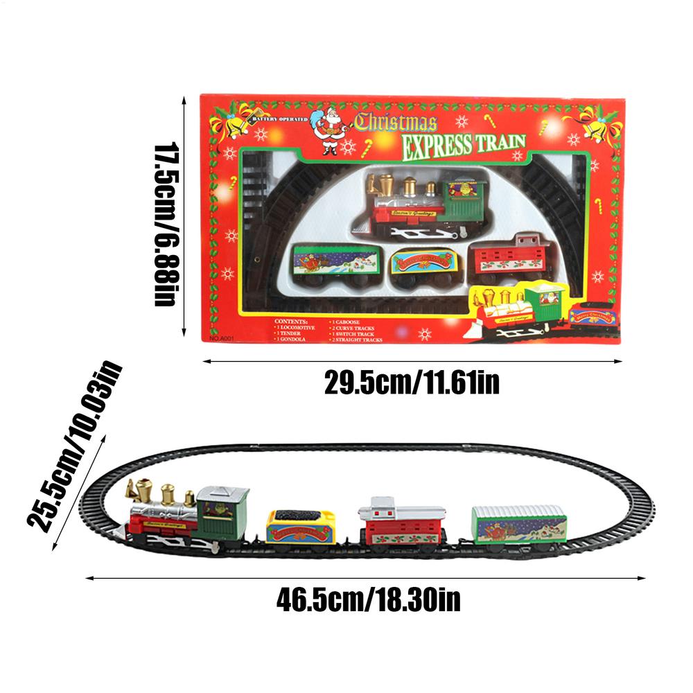 

Christmas Train Set with Track Small Kids Trains Christmas Toys Ornaments Festive Electric Game for Festival Activities червоний