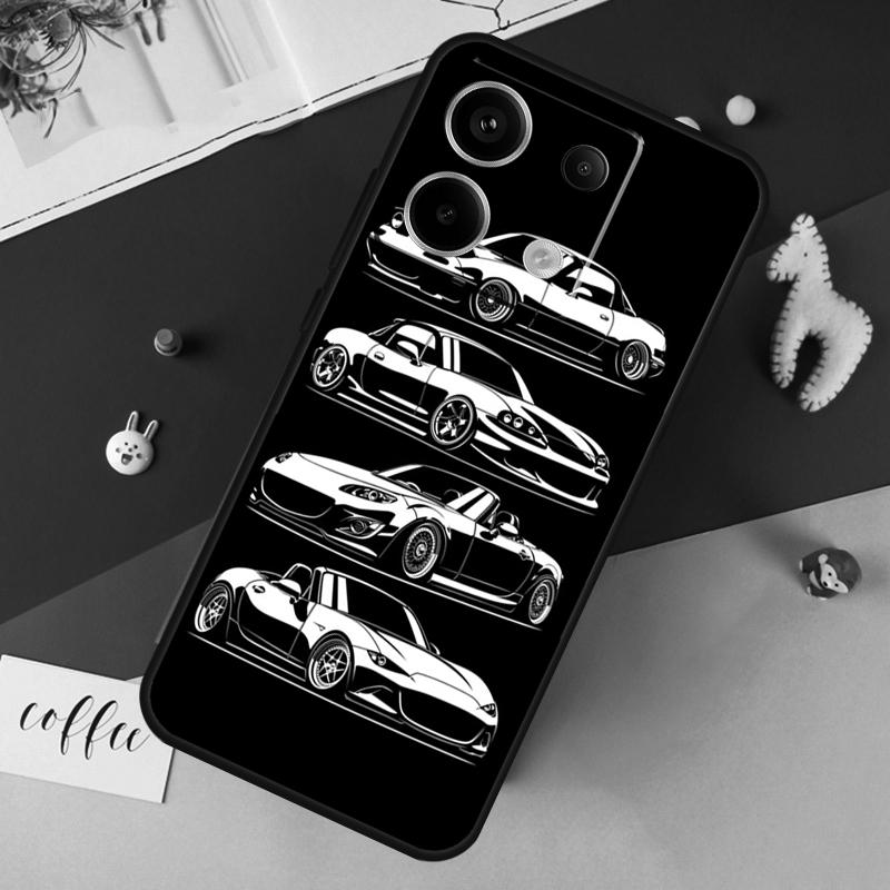 JDM Legend Drift Car Case For Xiaomi Redmi Note 14 Pro 13 12 11 10 15 Pro Plus Redmi 15 14C 10C 12C 13C 15C Cover