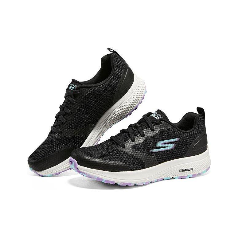 Skechers Scarpe da Corsa Go Run Comode e Costanti Basse Donna Sneaker Nero Viola 128292-BKLV