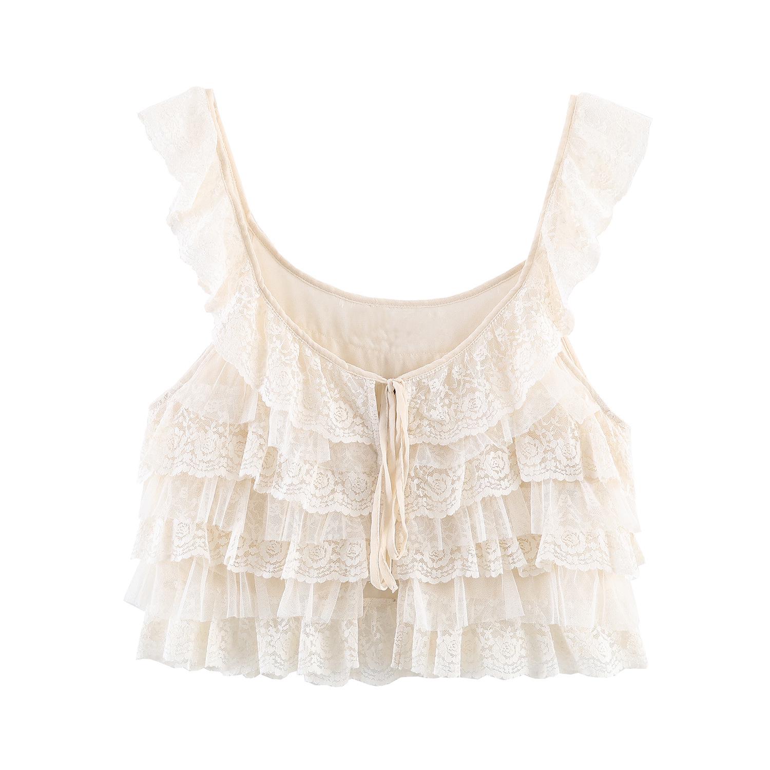 2026 Spring Women s Lace Layered Camisole Top Large