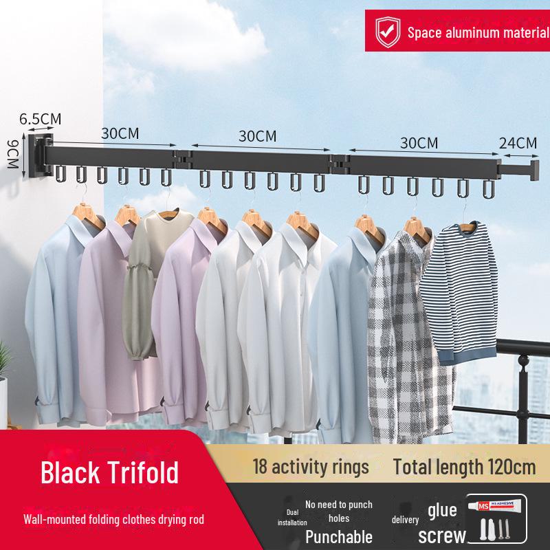 

Настенная телескопическая сушилка для белья для балкона и подоконника, для использования в помещении и на улице No Drill/Drill (All parts included)